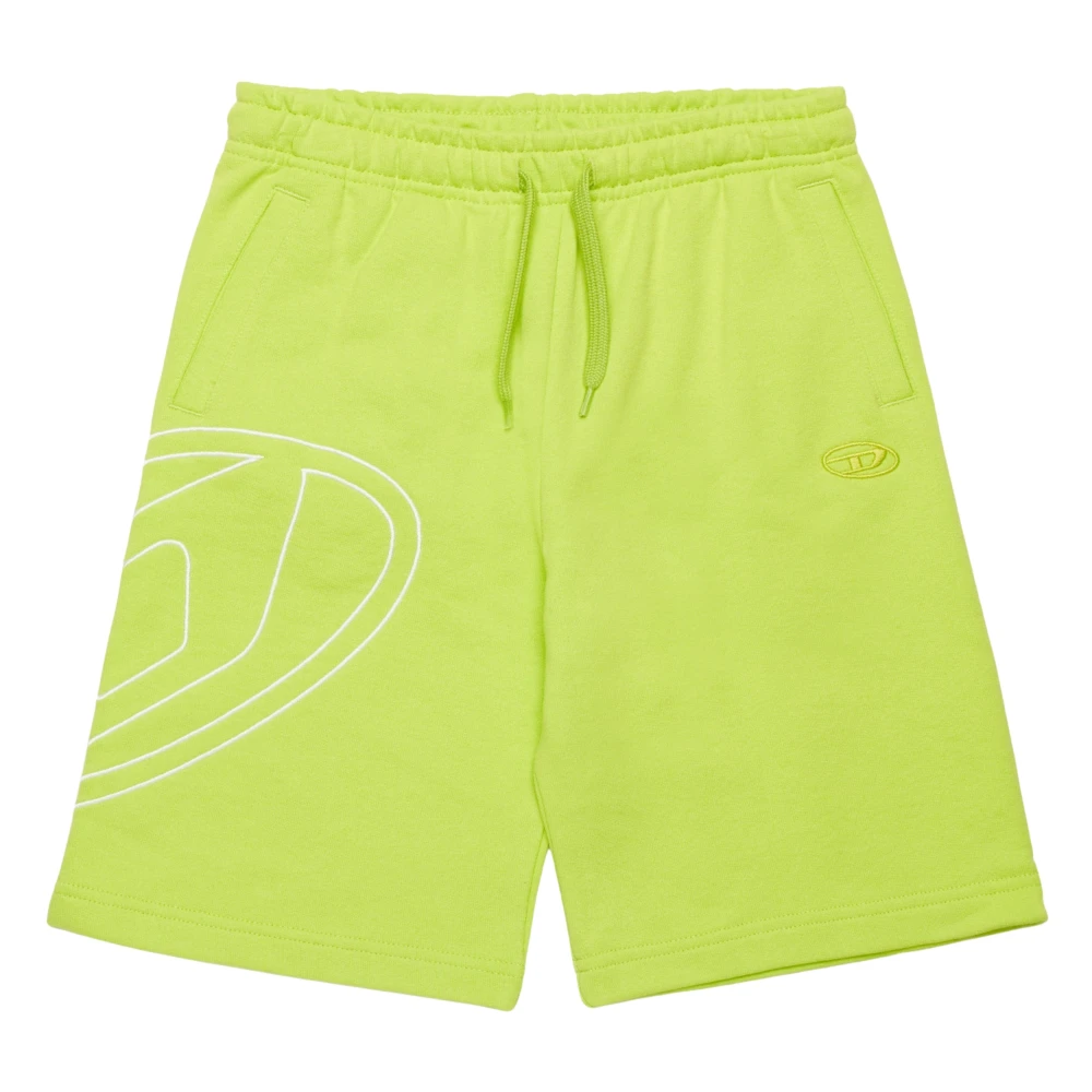 Diesel Men's Green Oval D Logo Sweat Shorts