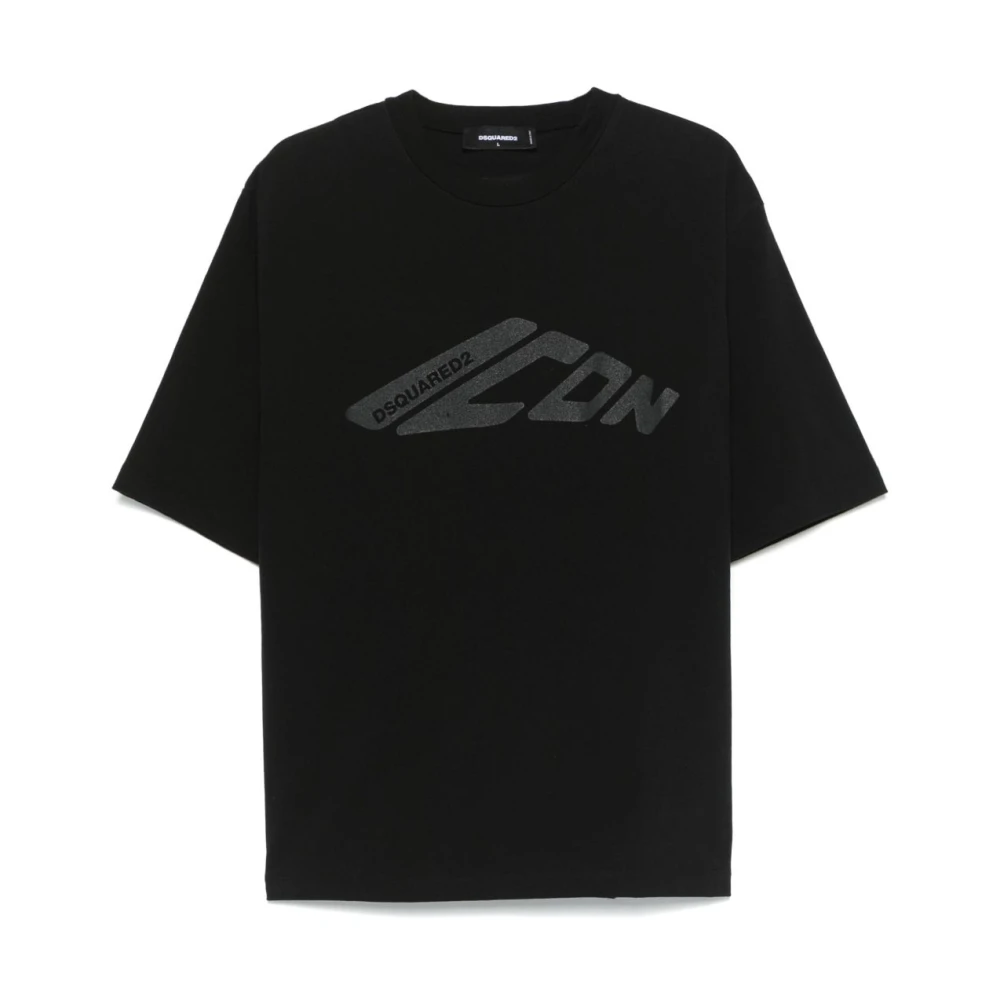 Dsquared2 Zwart Icon Motif Crew Neck T-shirt Black Heren