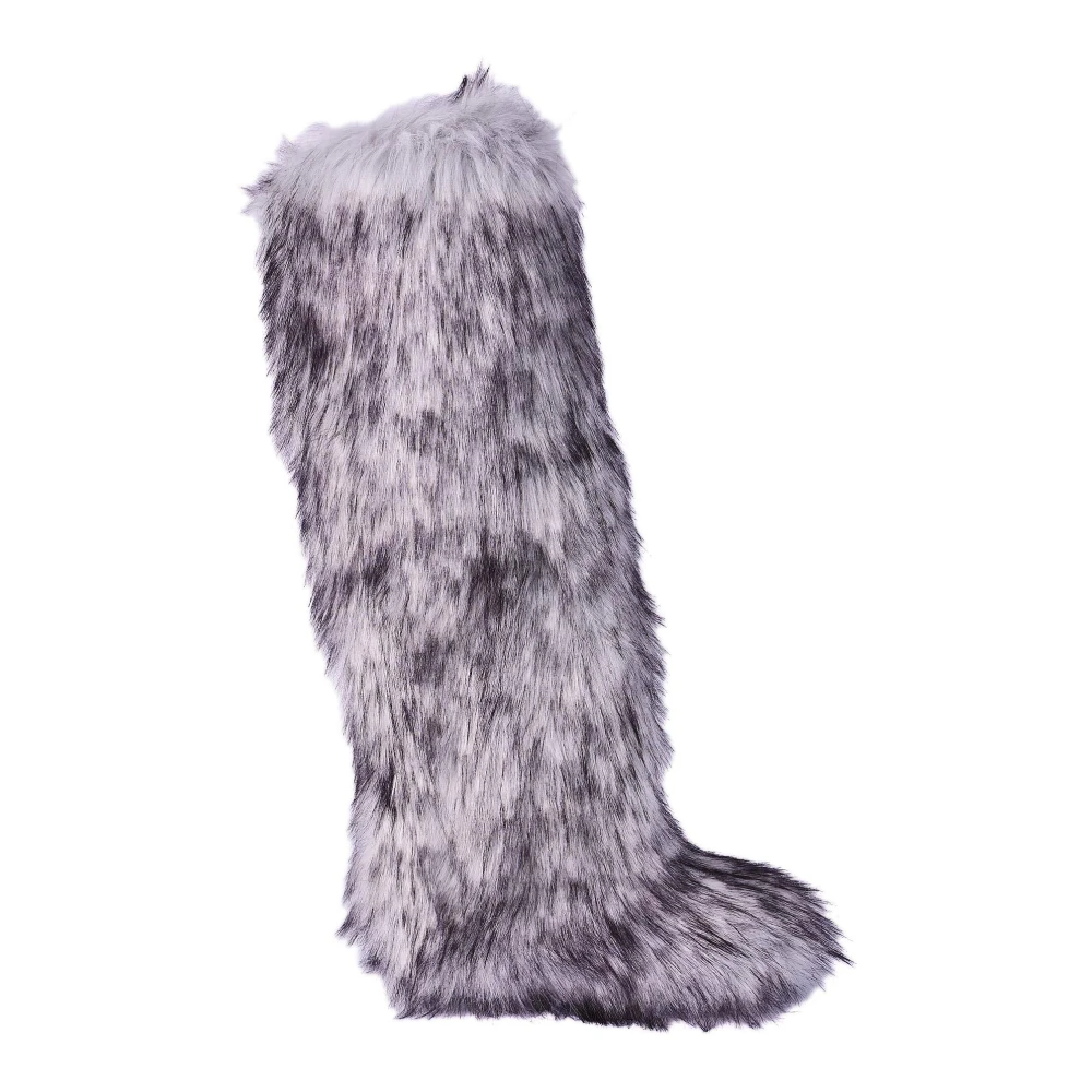 Dolce & Gabbana, Skor, Herr, 42 EU, Polyester, Höga varg päls sneakerstövlar