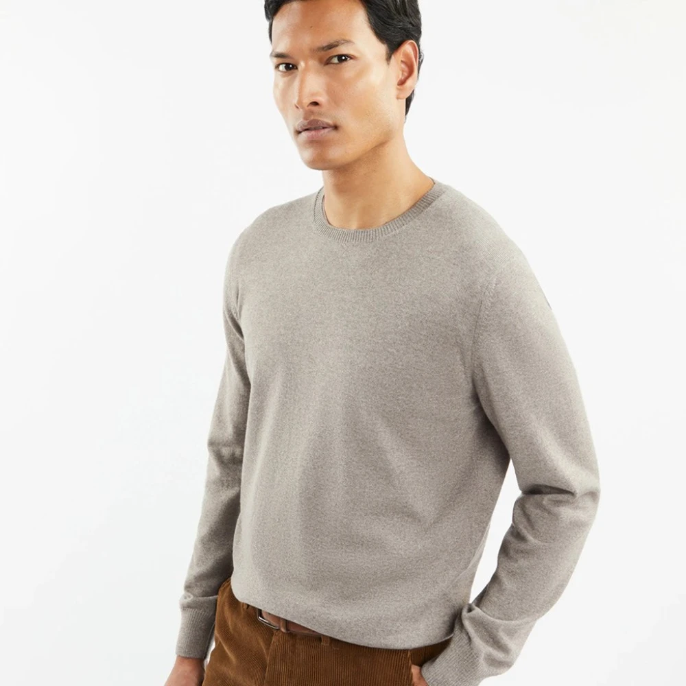 Fay Natuurlijke Wollen Trui Beige Heren