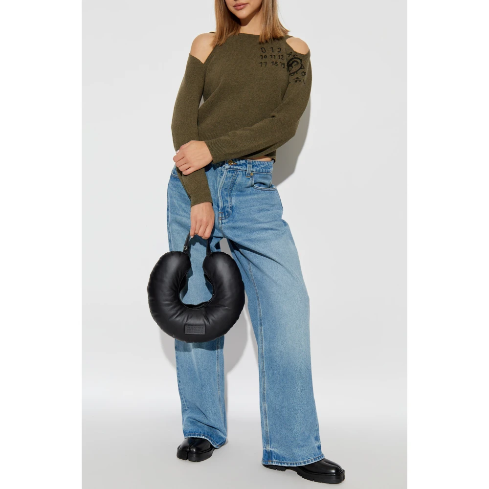 MM6 Maison Margiela Trui met decoratieve uitsparingen Green Dames