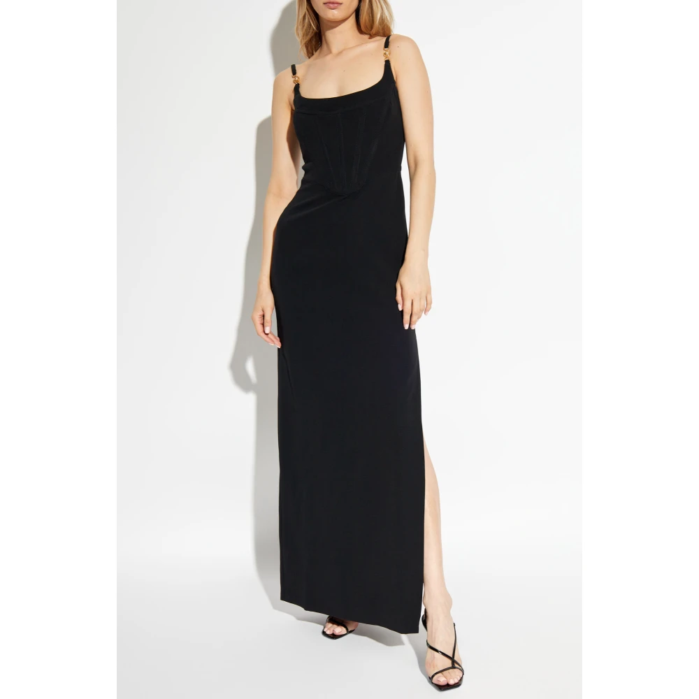 Versace Jurk met Bandjes Black Dames