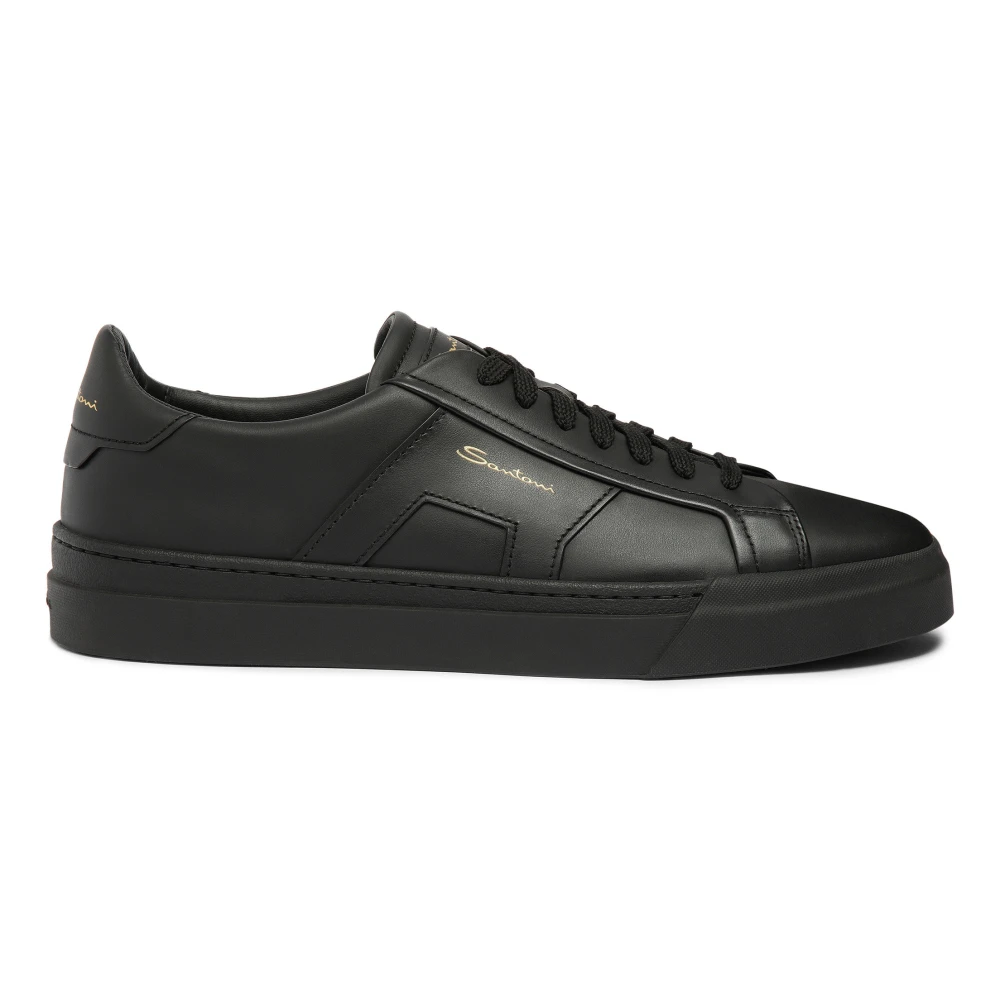 Santoni Sneakers met dubbele gesp en veters Heren Schoenen Zwart
