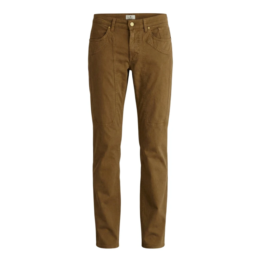 Jeckerson Men's Brown John Slim Fit 5-Pocket Trousers - Slim-Fit Trousers - W30 - Trousers