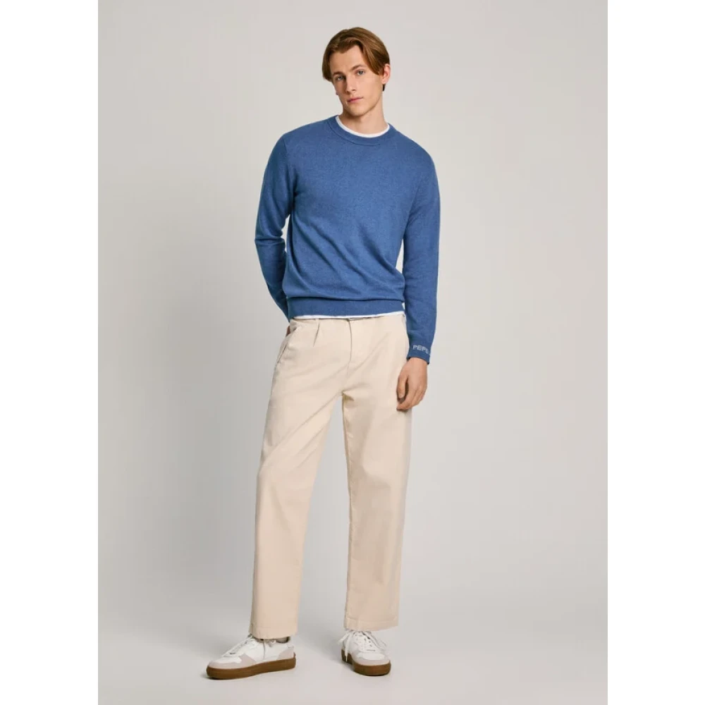 Pepe Jeans Regular Fit Katoen Wol Kasjmier Trui Blue Heren