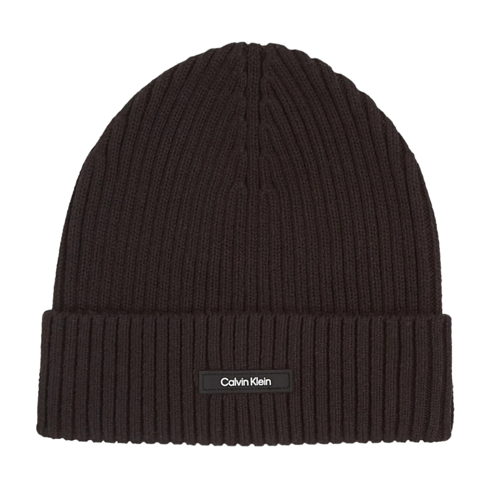 Calvin Klein Rib Beanie Herfst Winter Collectie Brown Heren