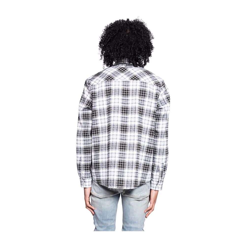 Amiri Quad Jacquard Flanellen Overhemd Zwart Black Heren