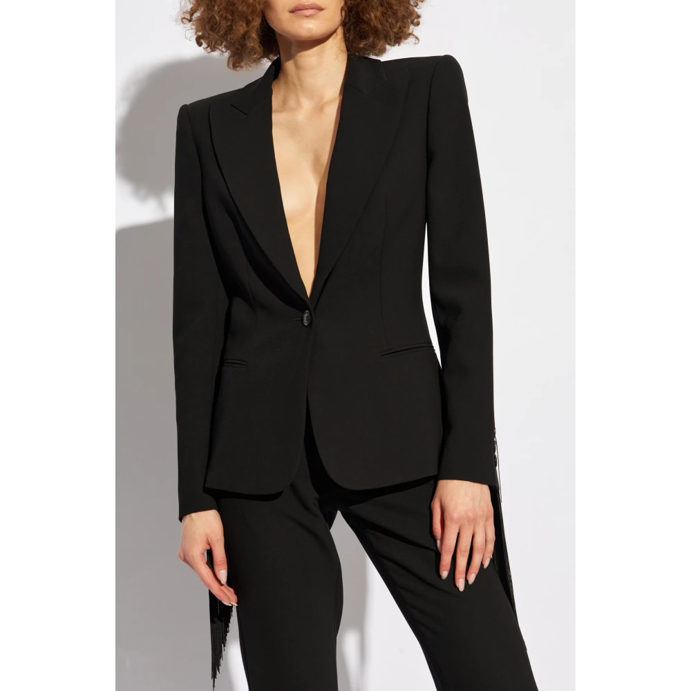 Moschino Blazer met Gesloten Revers Black Dames
