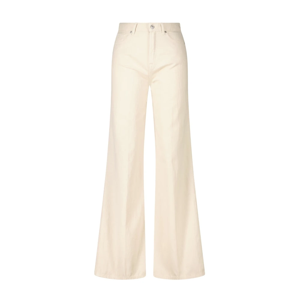 7 For All Mankind Wijde Pijp Linnen Mix Jeans Lotta Beige Dames