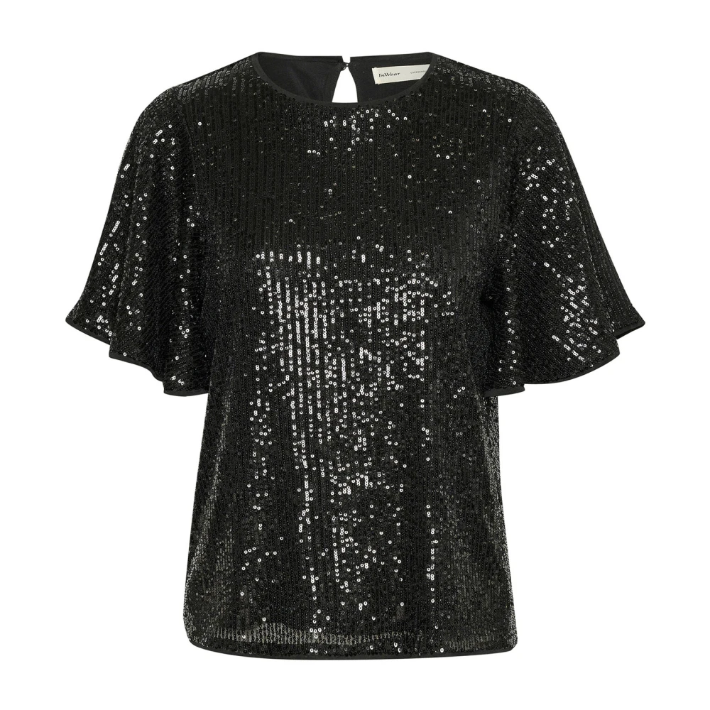 InWear Zwarte Paillet Top Blouse Black Dames