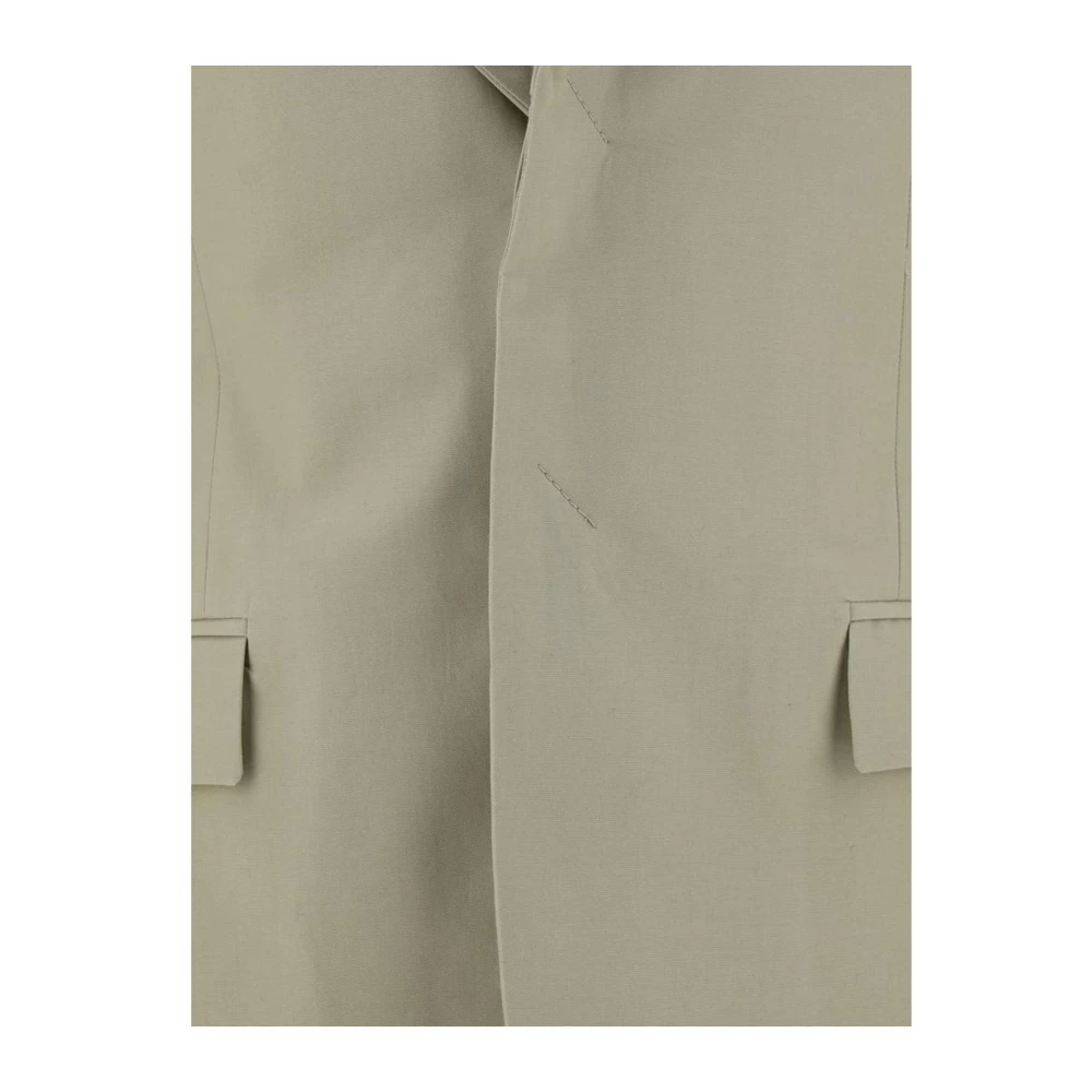 Salvatore Ferragamo Dubbelrijige katoenen blazerjas met klassieke revers Beige Heren
