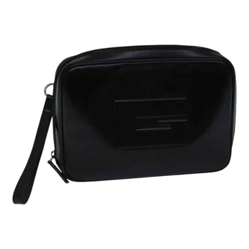 Gucci Vintage Pre-owned Leather clutches Black Dames
