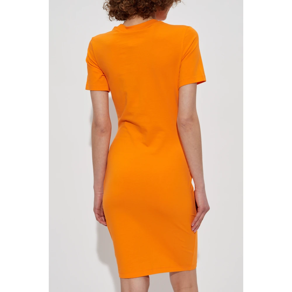 Versace Jeans Couture Jurk met glinsterende applicaties Orange Dames