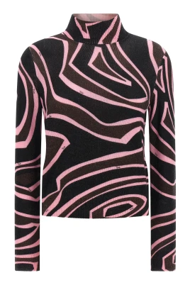Labirinto Print High-Neck Wool Sweater