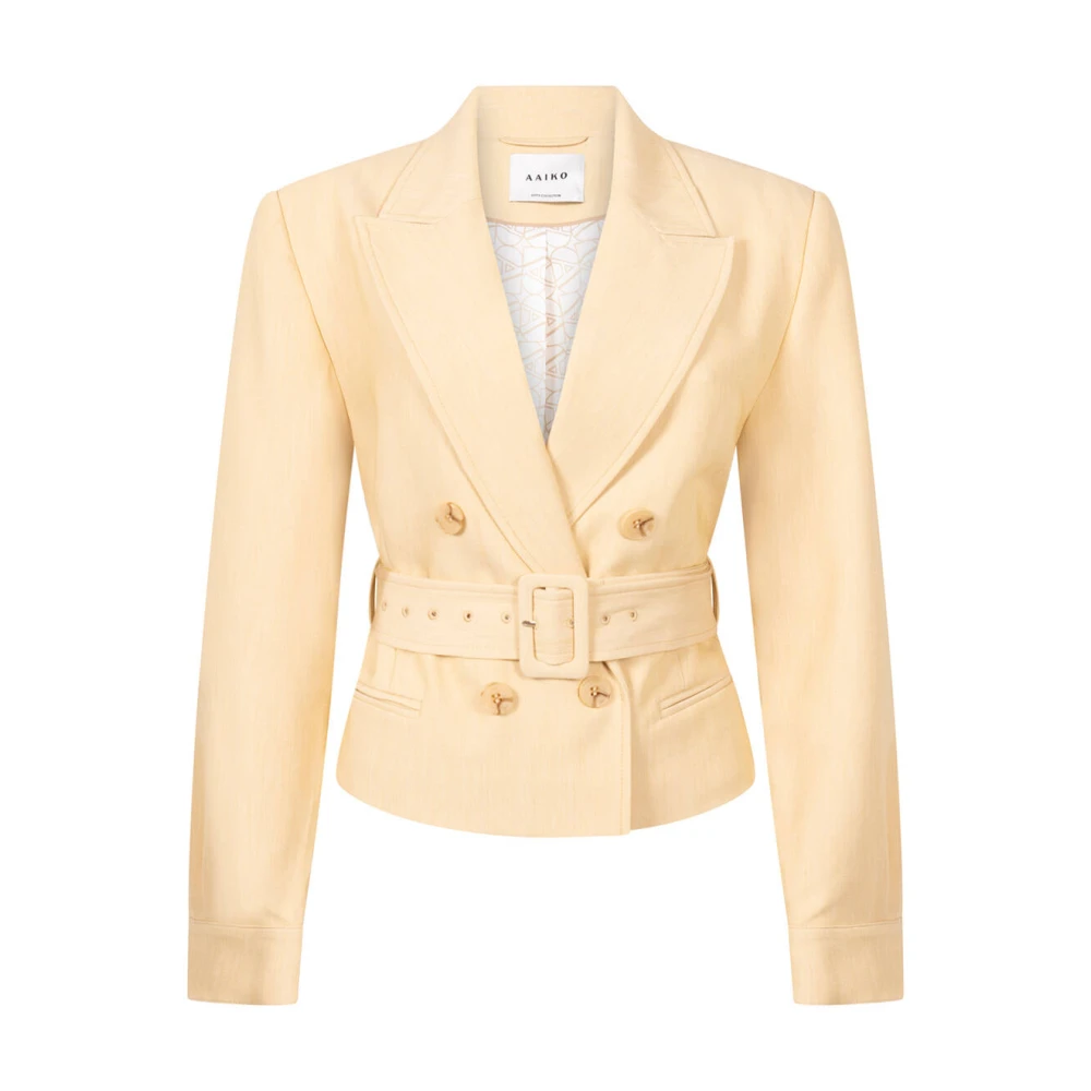 Aaiko Stijlvolle Rode Polyester Jas Yellow Dames