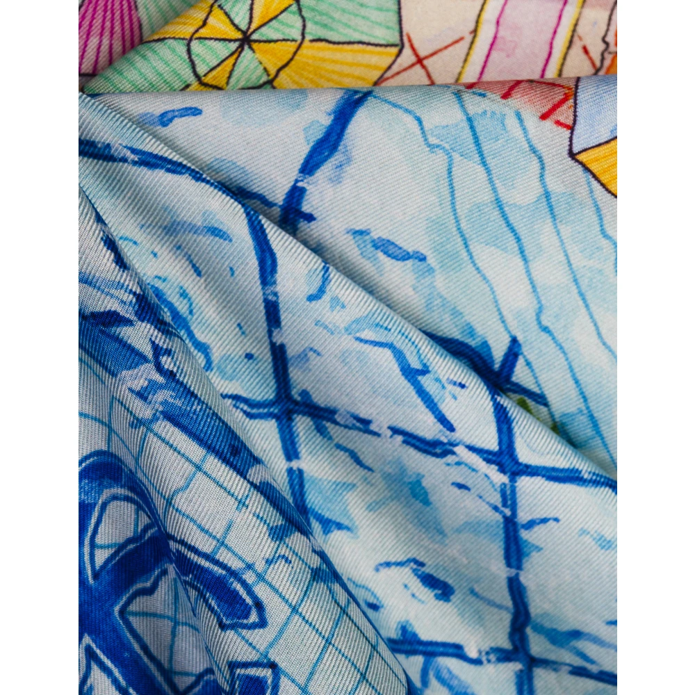 Casablanca Le Plongeon Zijden Shirt Blauw Blue Dames