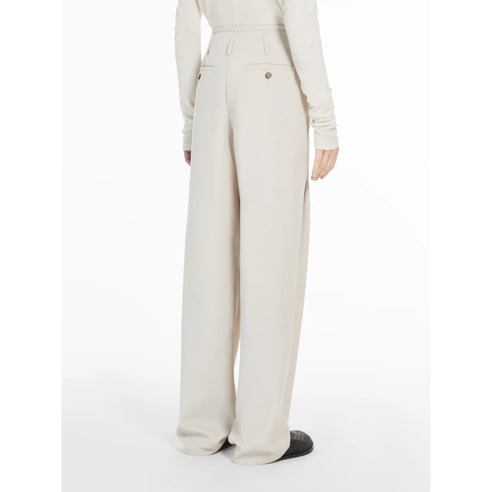 Max Mara Weekend Hoge taille wollen broek beige Dames