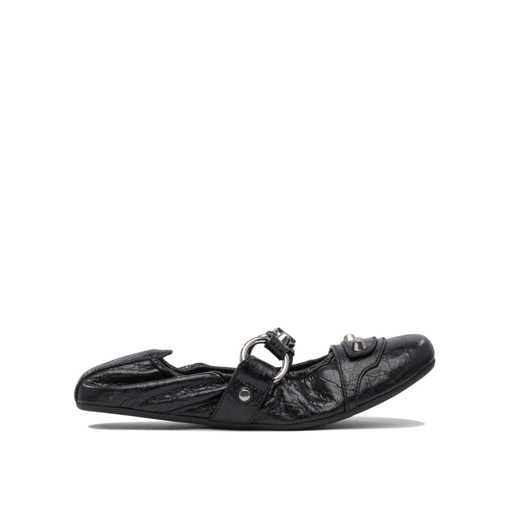 Balenciaga Women's Black Ballerina Shoes, 4 Uk, Ballerina Flats Elegant Comfortable Shoes