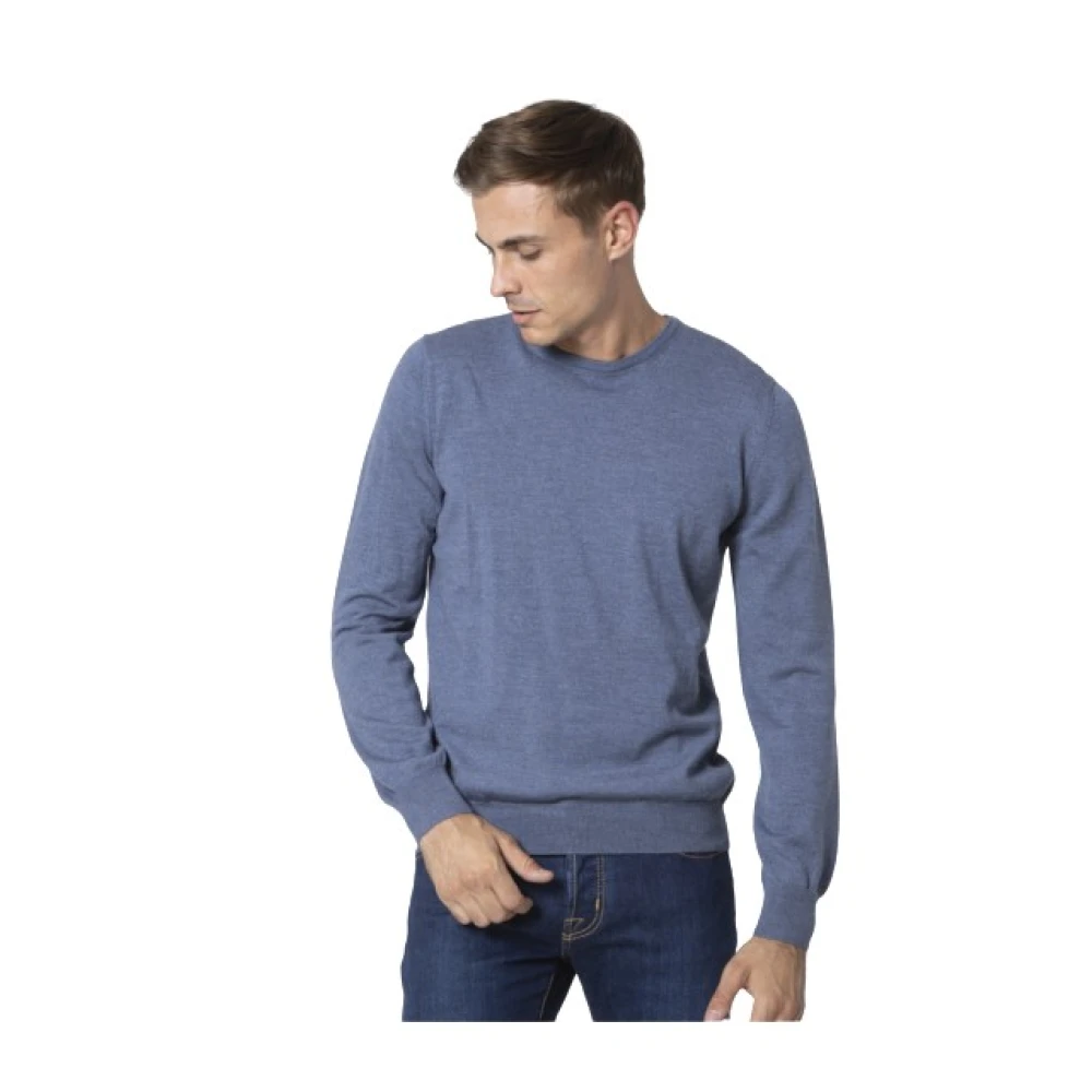 Gran Sasso Blauw-grijze trui met ronde hals Blue Heren
