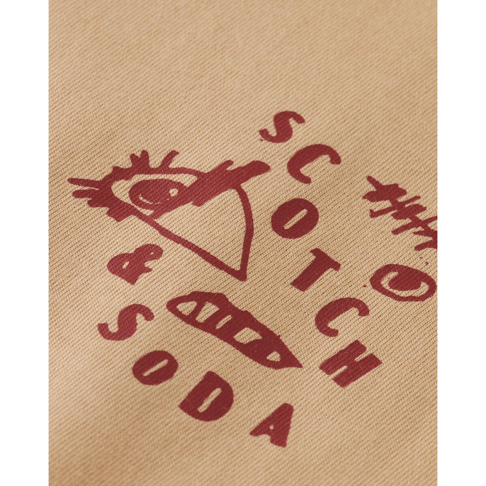 Scotch & Soda Logo T-shirt Korte Mouw Regular Fit Brown Heren