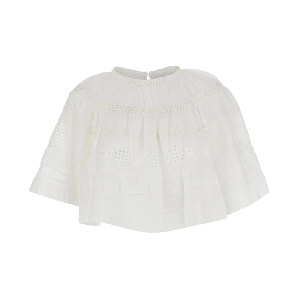 Isabel Marant Étoile Witte Katoenen Top met Broderie Anglaise White Dames