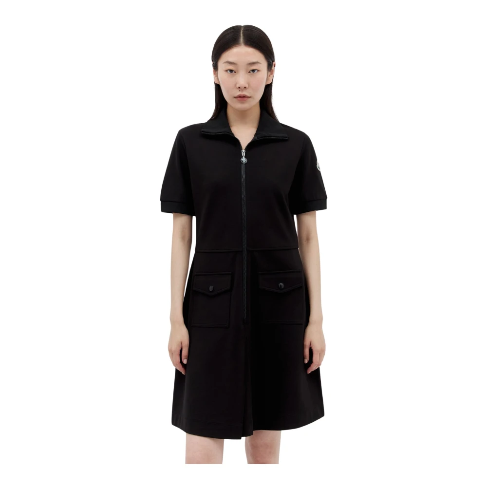 Moncler Milano Weave Polo Mini Jurk Black Dames