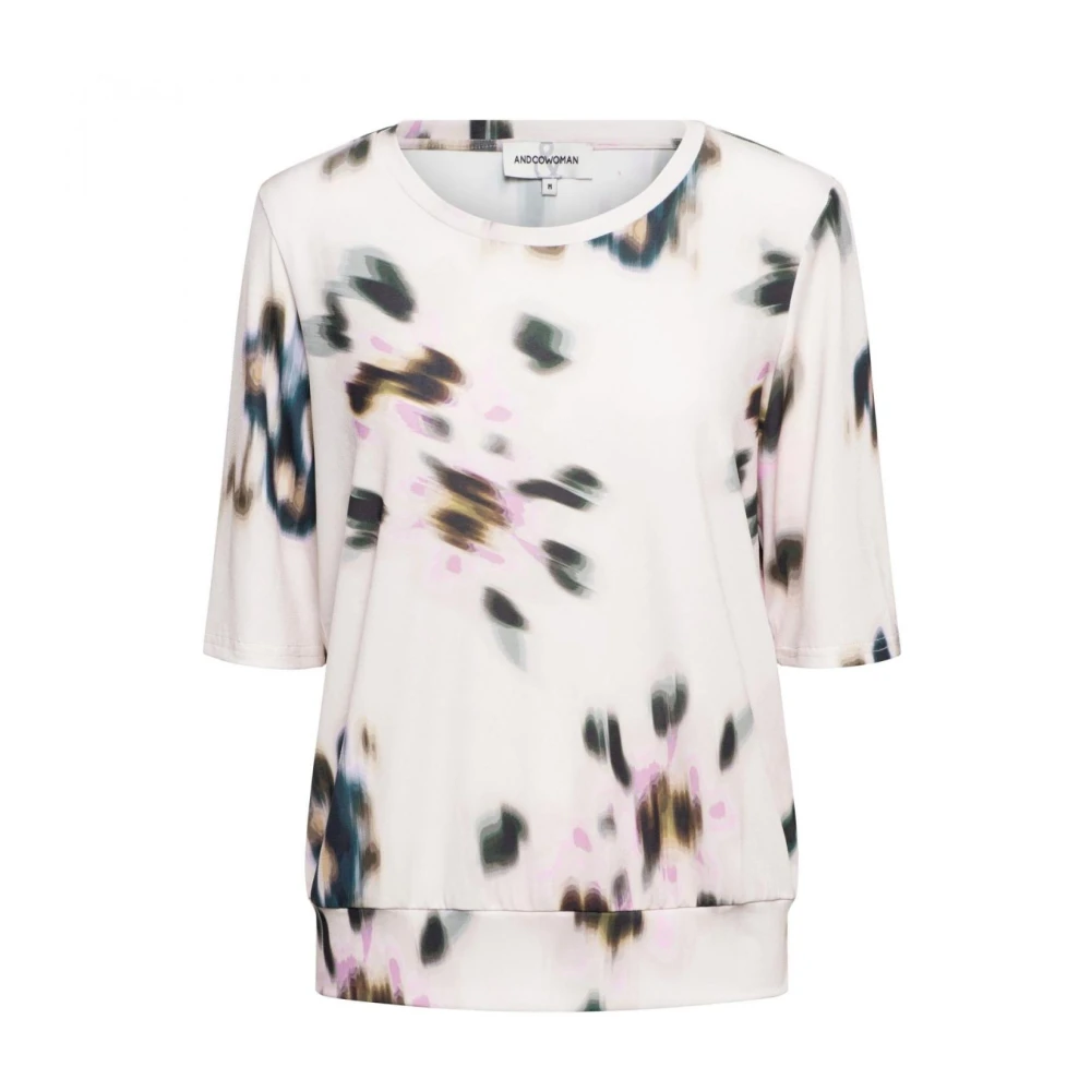 &Co Woman Faded Flower Shirt Lucille Beige Dames
