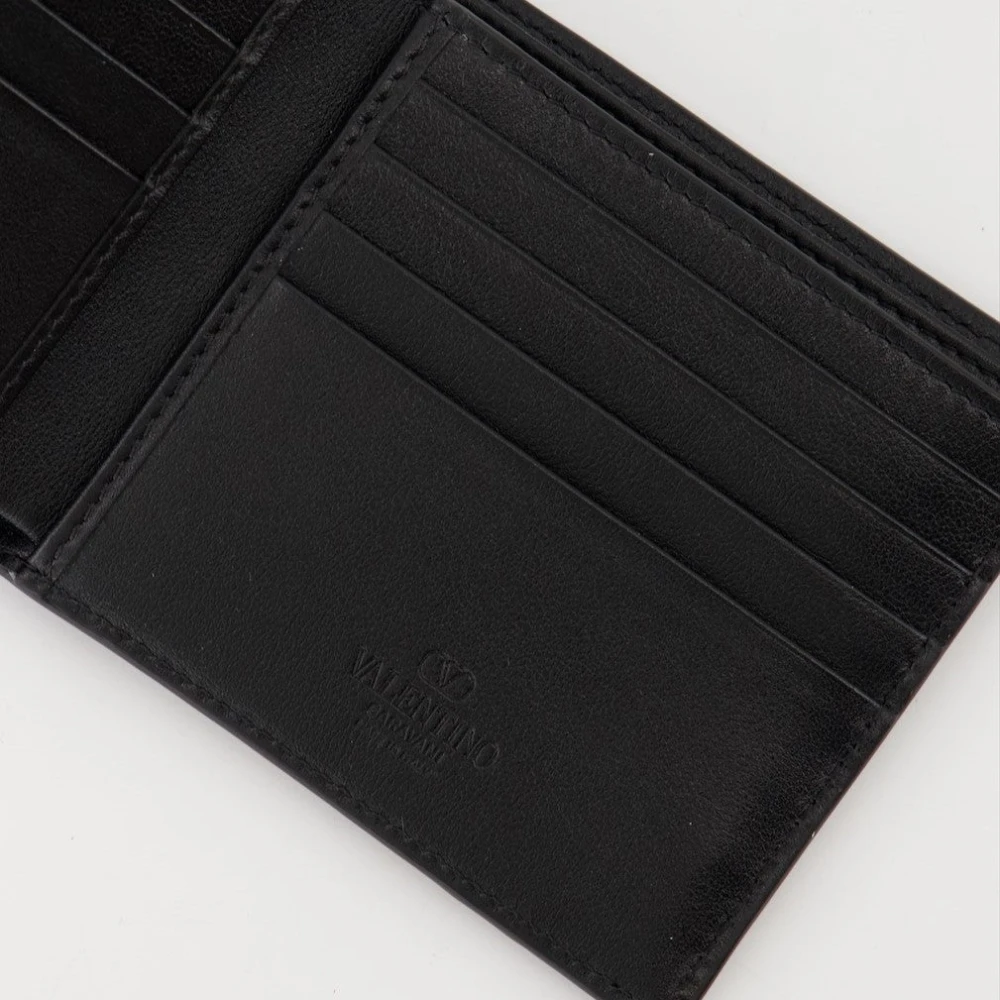 Valentino Garavani VLogo Portemonnee Zwart Leer Black Heren