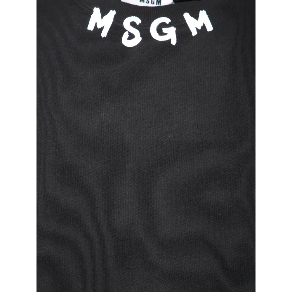 Msgm Zwarte Sweatshirt Verhoog Stijl Aw24 Black Heren
