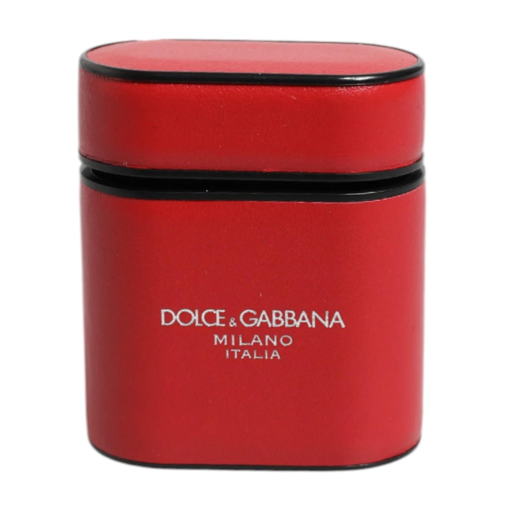 Dolce & Gabbana Men's Red Leather Airpods Case - Headphones - One Size - Accessories