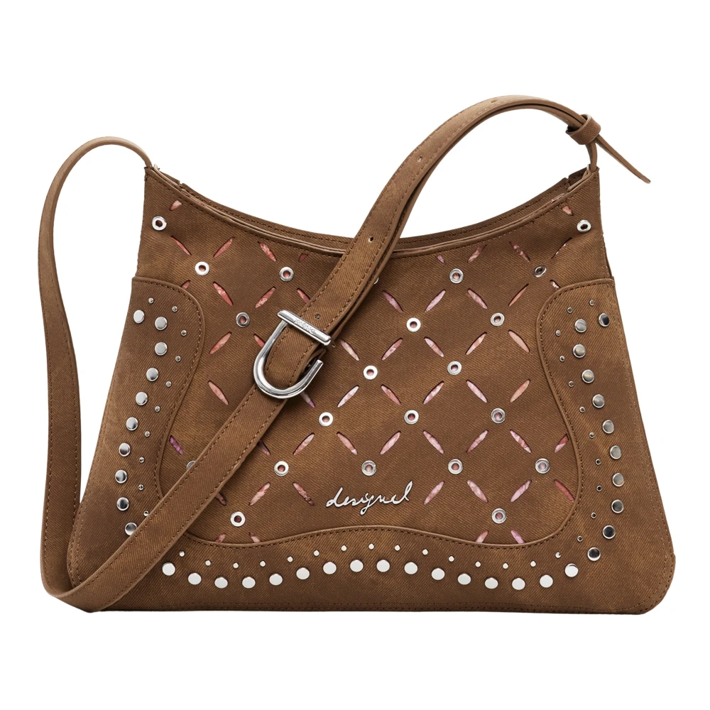 Desigual , Shoulder Bags, Female, Brown, One Size, Brown Polyethylene Women Shoulder Bag - Image 5