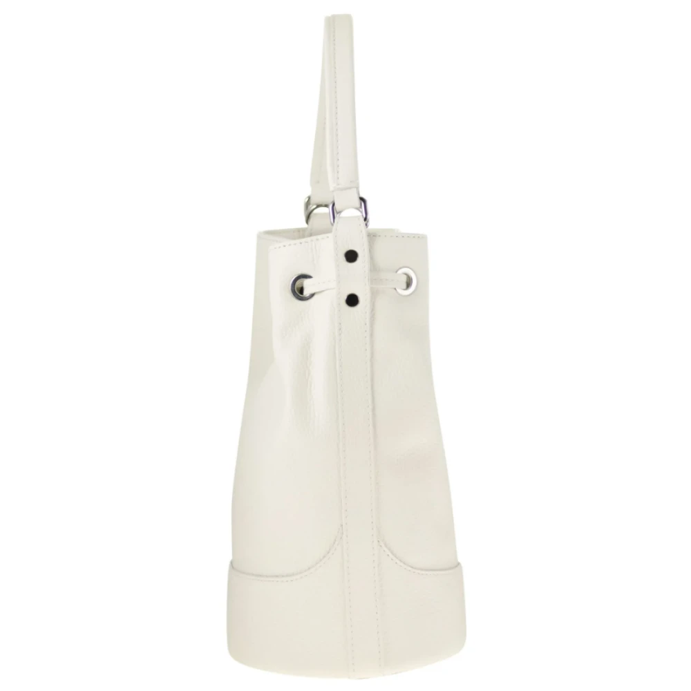 Zanellato Witte Bucket Tas met Twist Sluiting White Dames