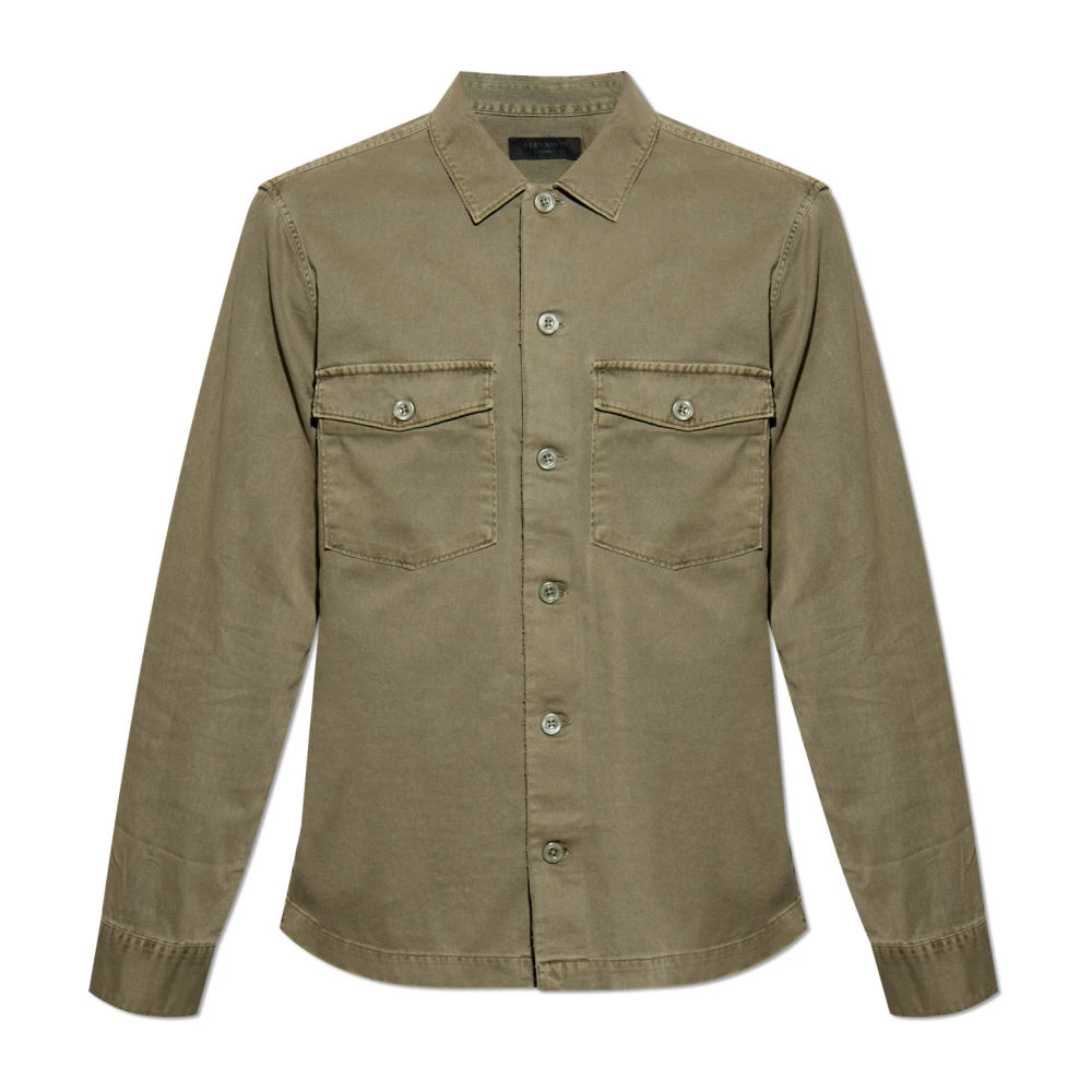 AllSaints Spotter shirt met vintage effect Green Heren