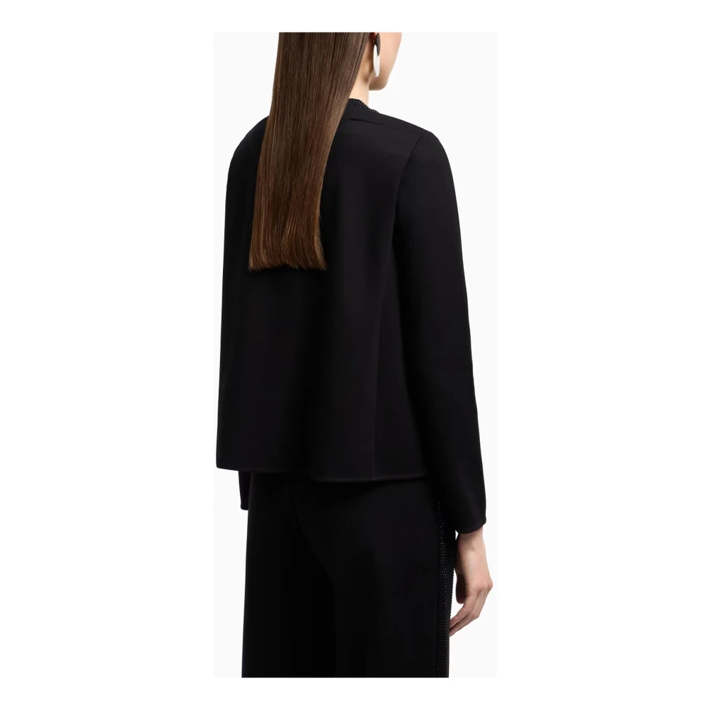 Emporio Armani Zwarte trui met micro studs Black Dames