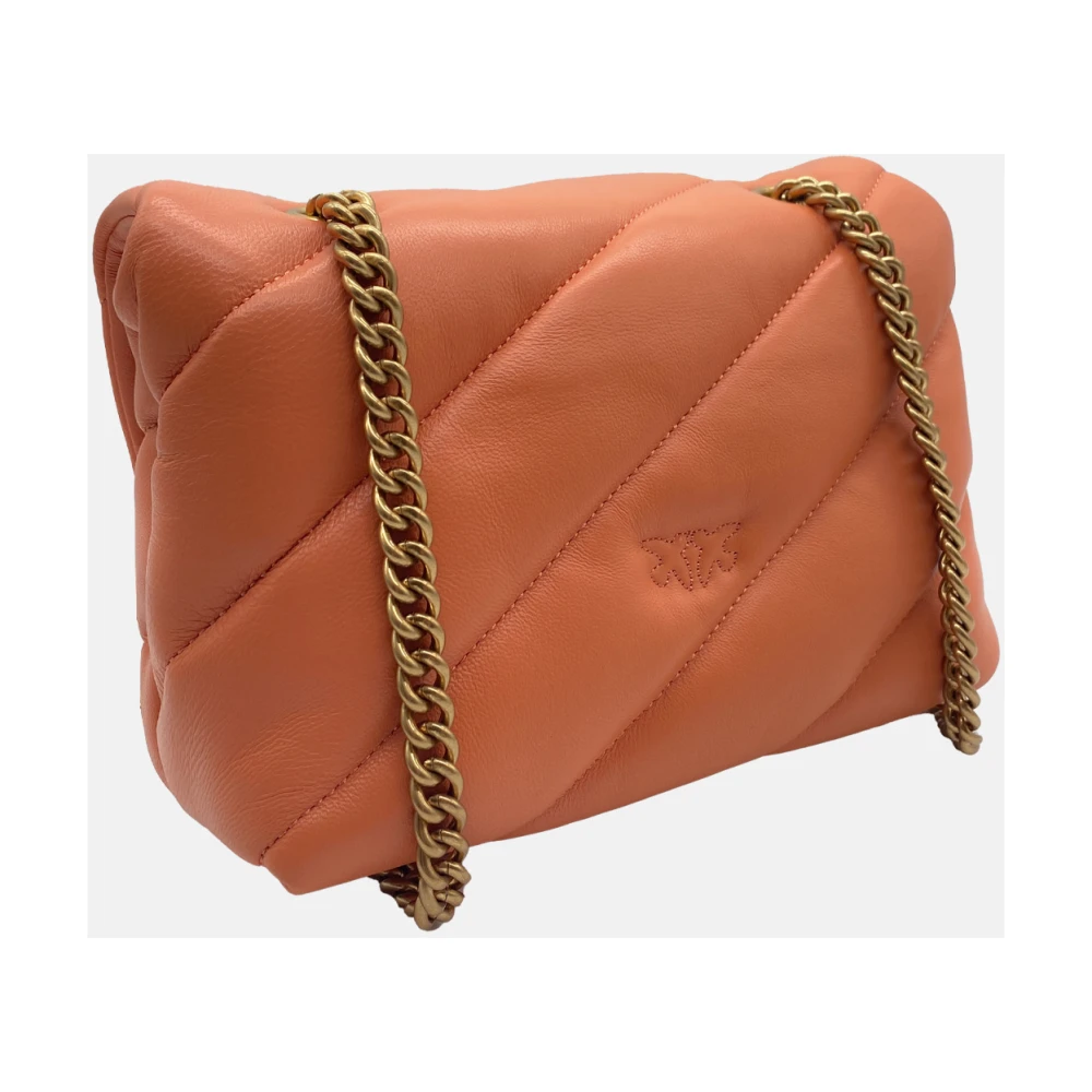 pinko Love Puff Mini Clutch in Nappa Orange Dames