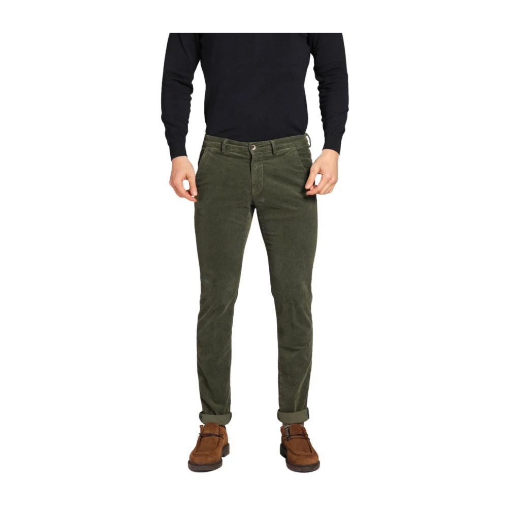 Mason's Fluwelen Chino Broek Slim Fit Groen Green Heren