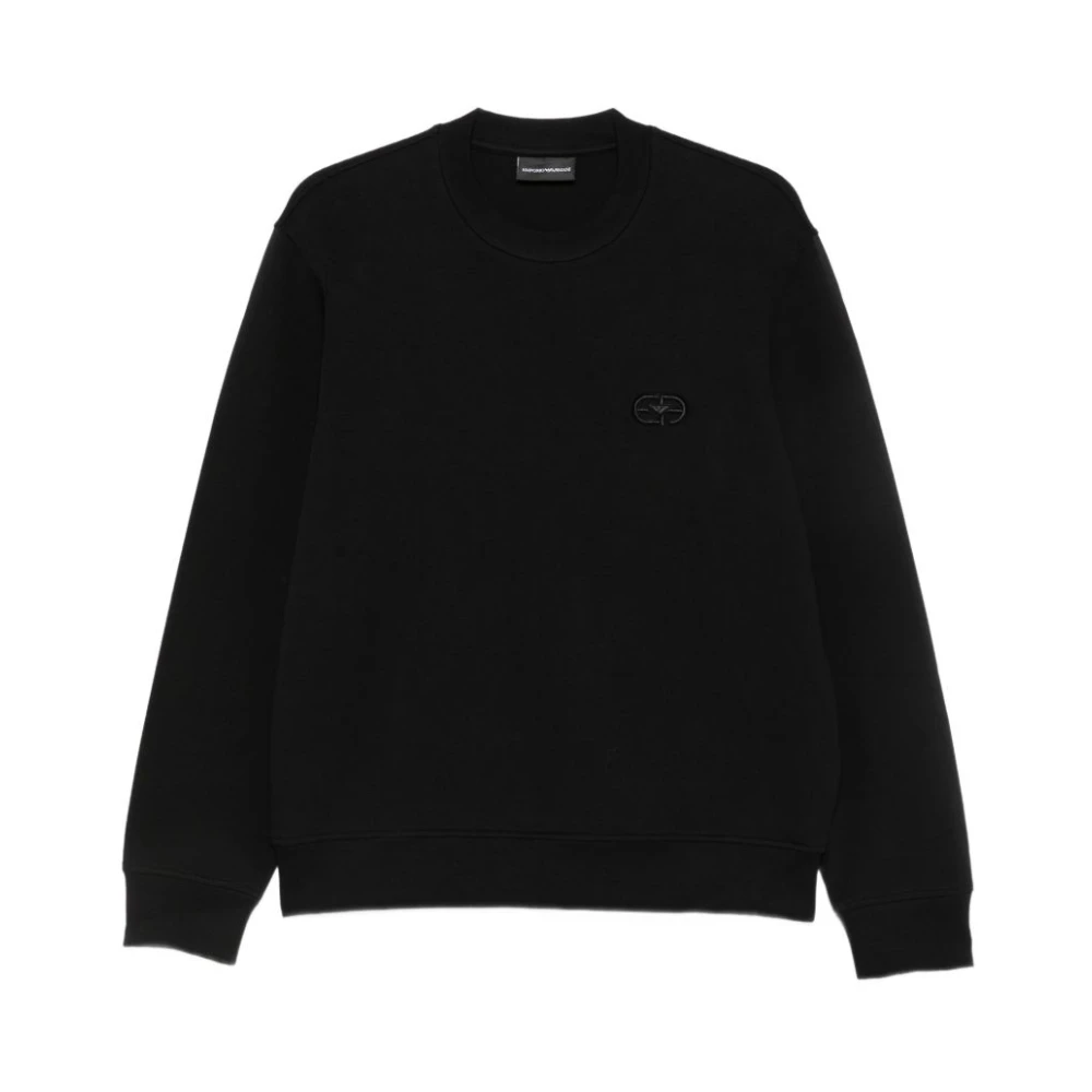 Emporio Armani , Sweatshirts, Male, Black, M, Essentials Stretch Jersey Sweatshirt