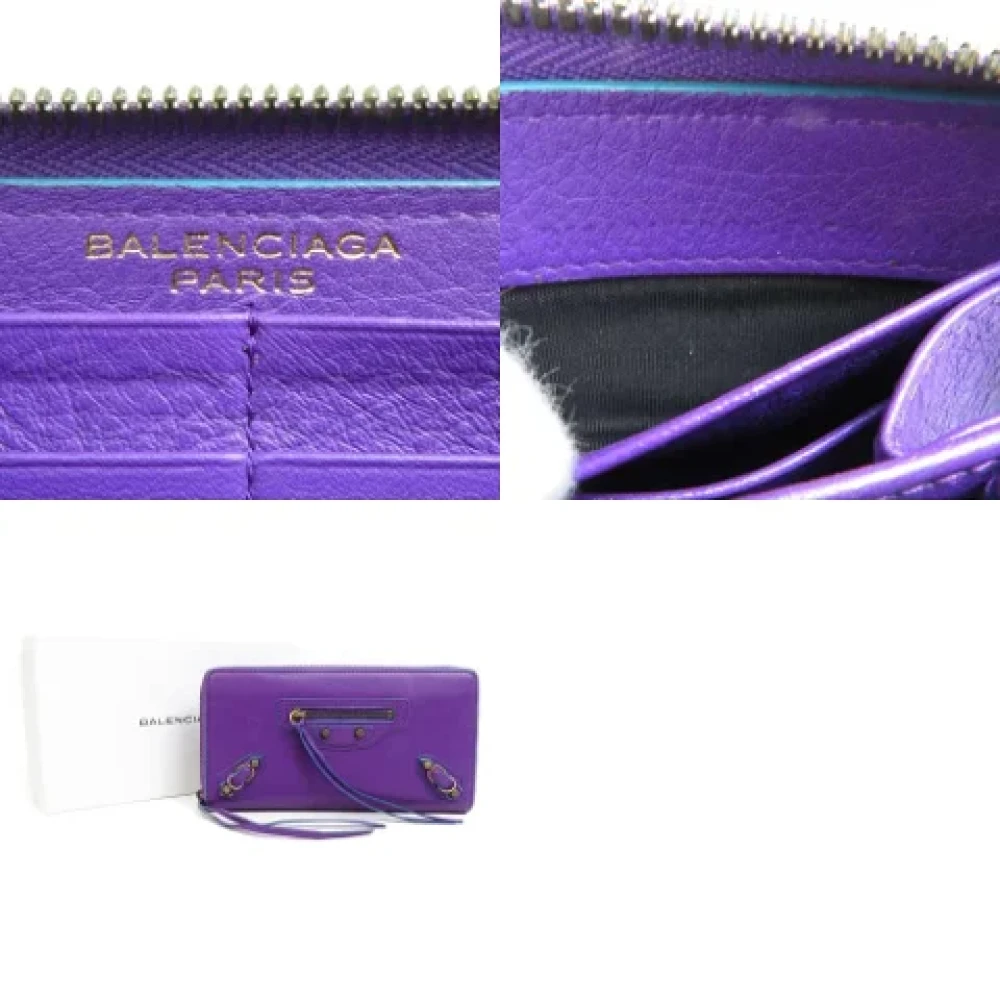 Balenciaga Vintage Pre-owned Leather wallets Purple Dames