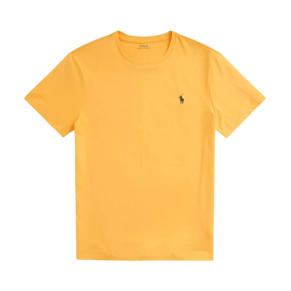 Polo Ralph Lauren Geel Crewneck T-shirt met Handtekening Pony Borduurwerk Yellow Heren