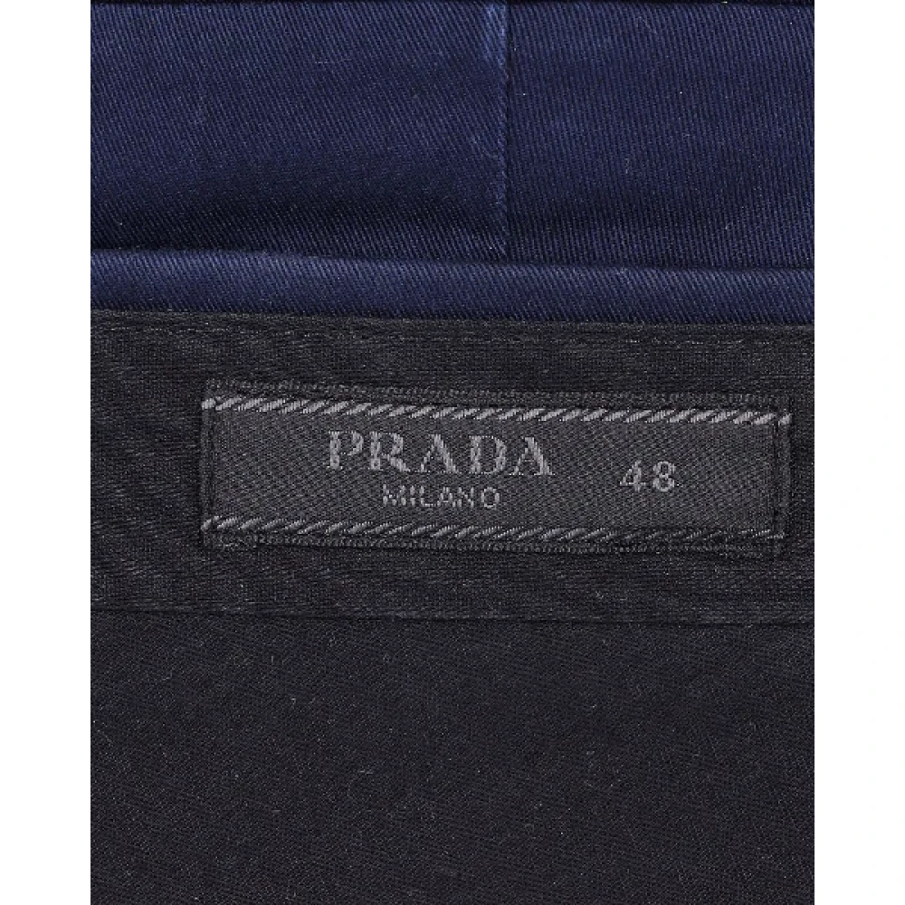 Prada Vintage Pre-owned Cotton bottoms Blue Dames