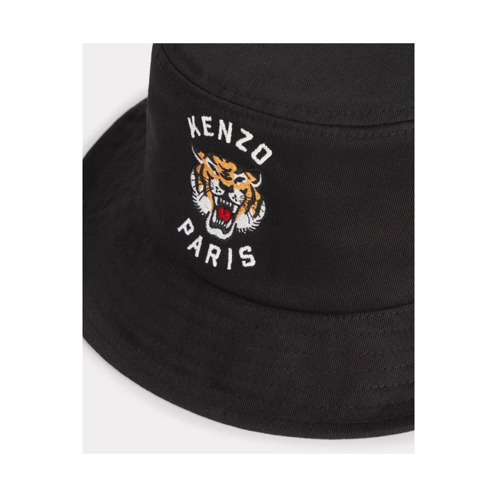 Kenzo Zwarte Katoenen Pet met Varsity Design Black Heren