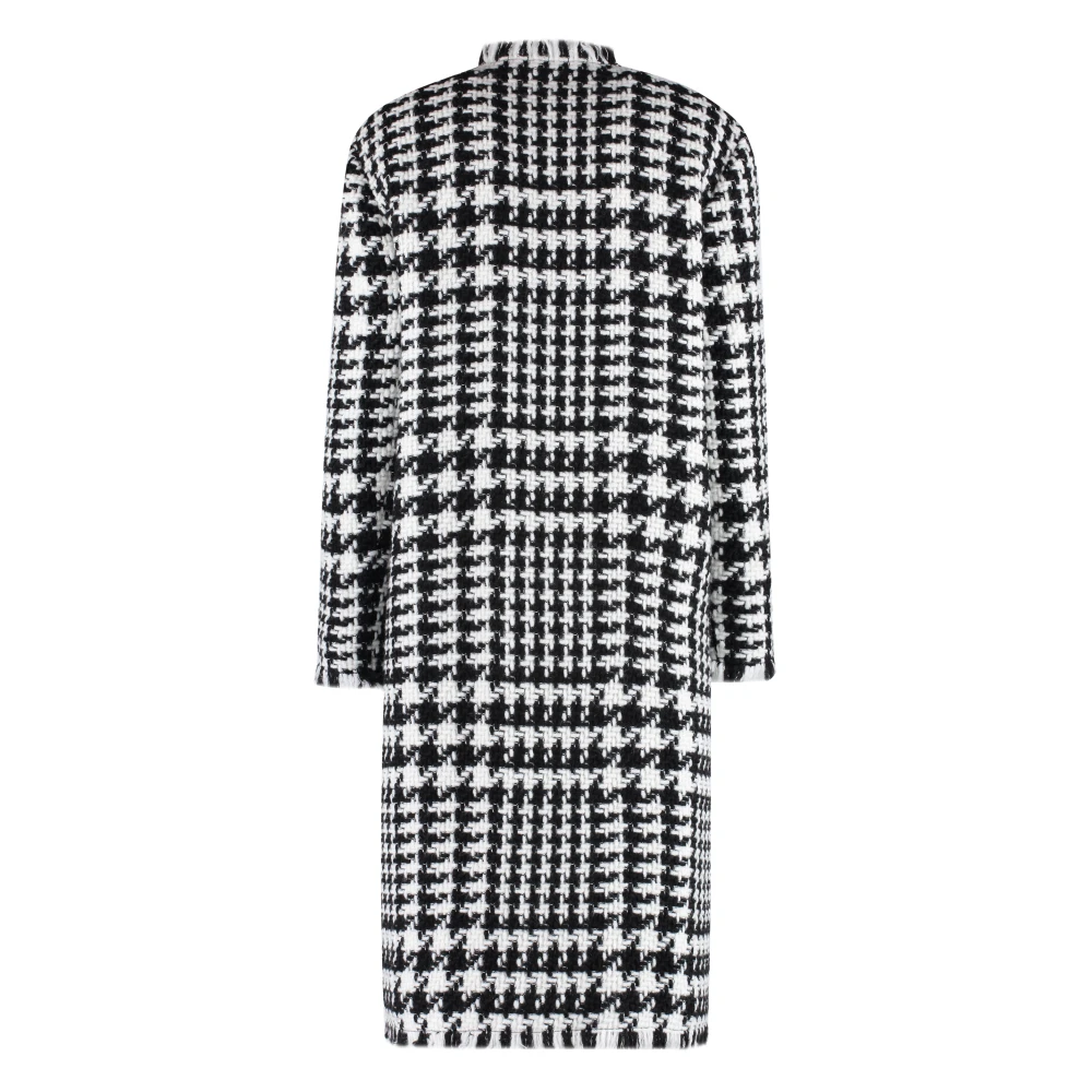 Dolce & Gabbana Houndstooth Coat met Logo Detail Multicolor Dames