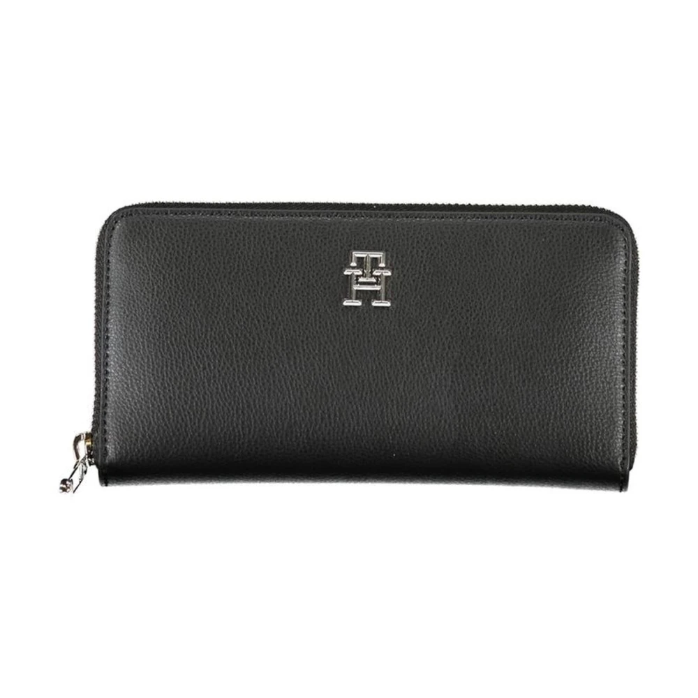 Tommy Hilfiger Zwarte Polyester Portemonnee met Logo Black Dames
