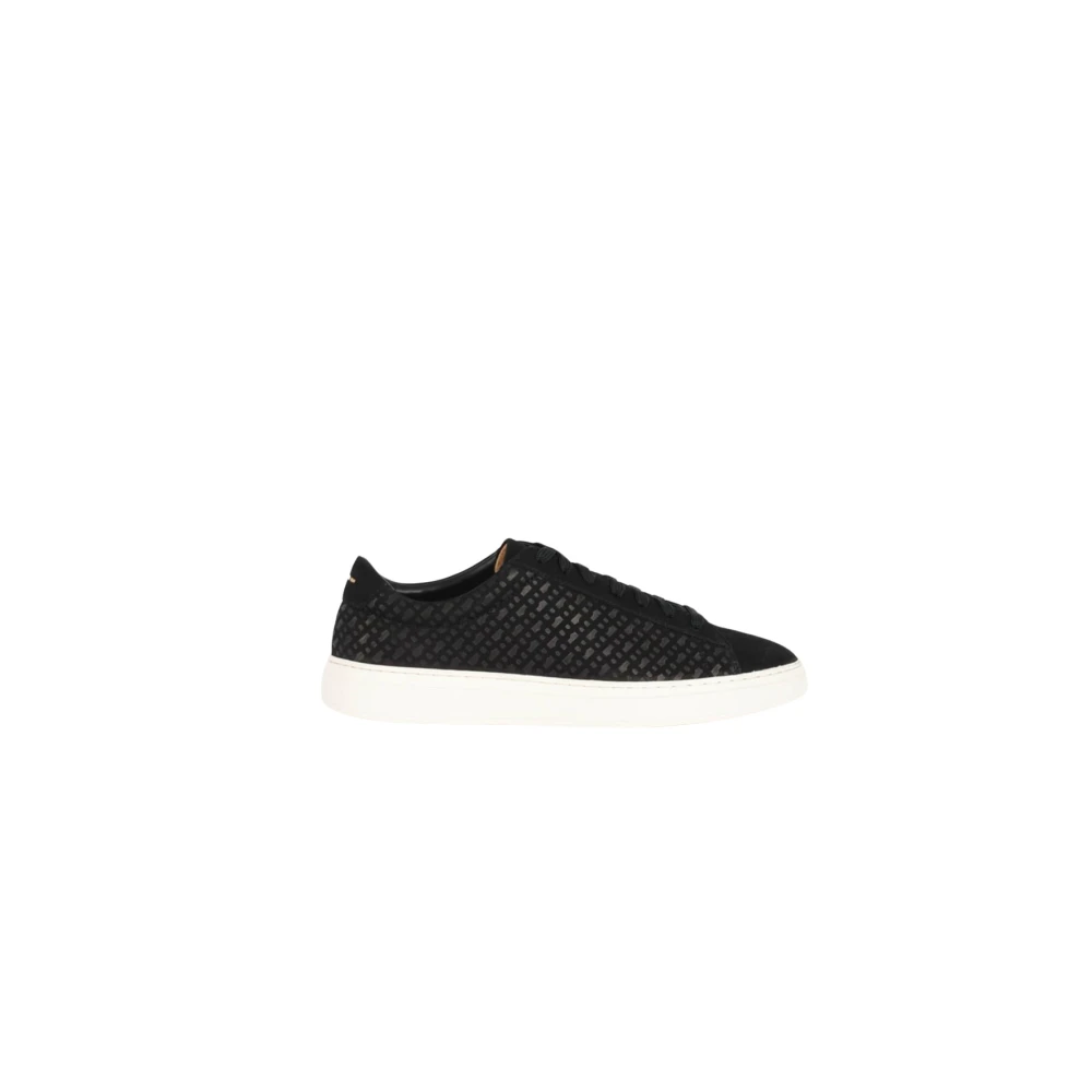 Hugo Leren Sneakers met Rubberen Zool Heren Schoenen Zwart