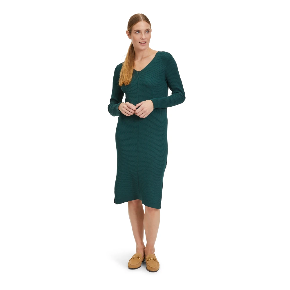 Vera Mont 3 4 Lengte Gebreide Jurk Blue Dames