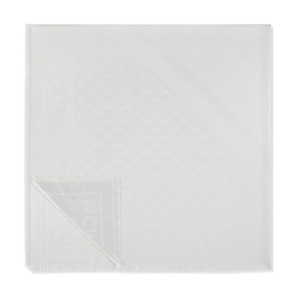 Mcm White Silk Scarves, Female, One Size, Diamond Logo Shawl