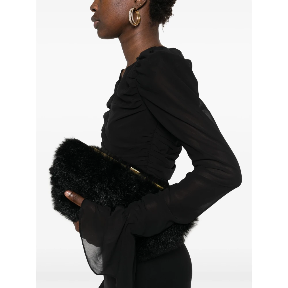 Rotate Birger Christensen Zwarte Chiffon Longsleeved Top Black Dames