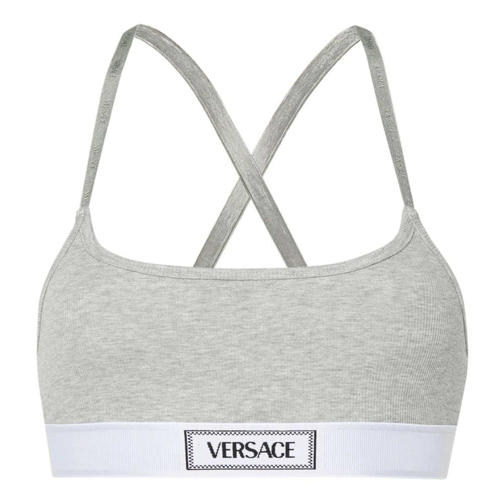 Versace Vintage Logo Geborduurd Grijs Ondergoed Gray Dames