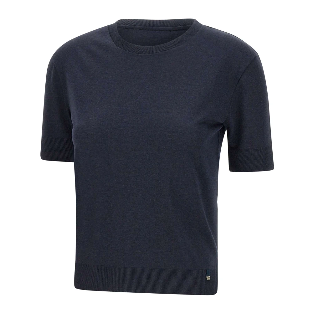 Herno Blauwe Trui met Korte Mouwen Blue Dames
