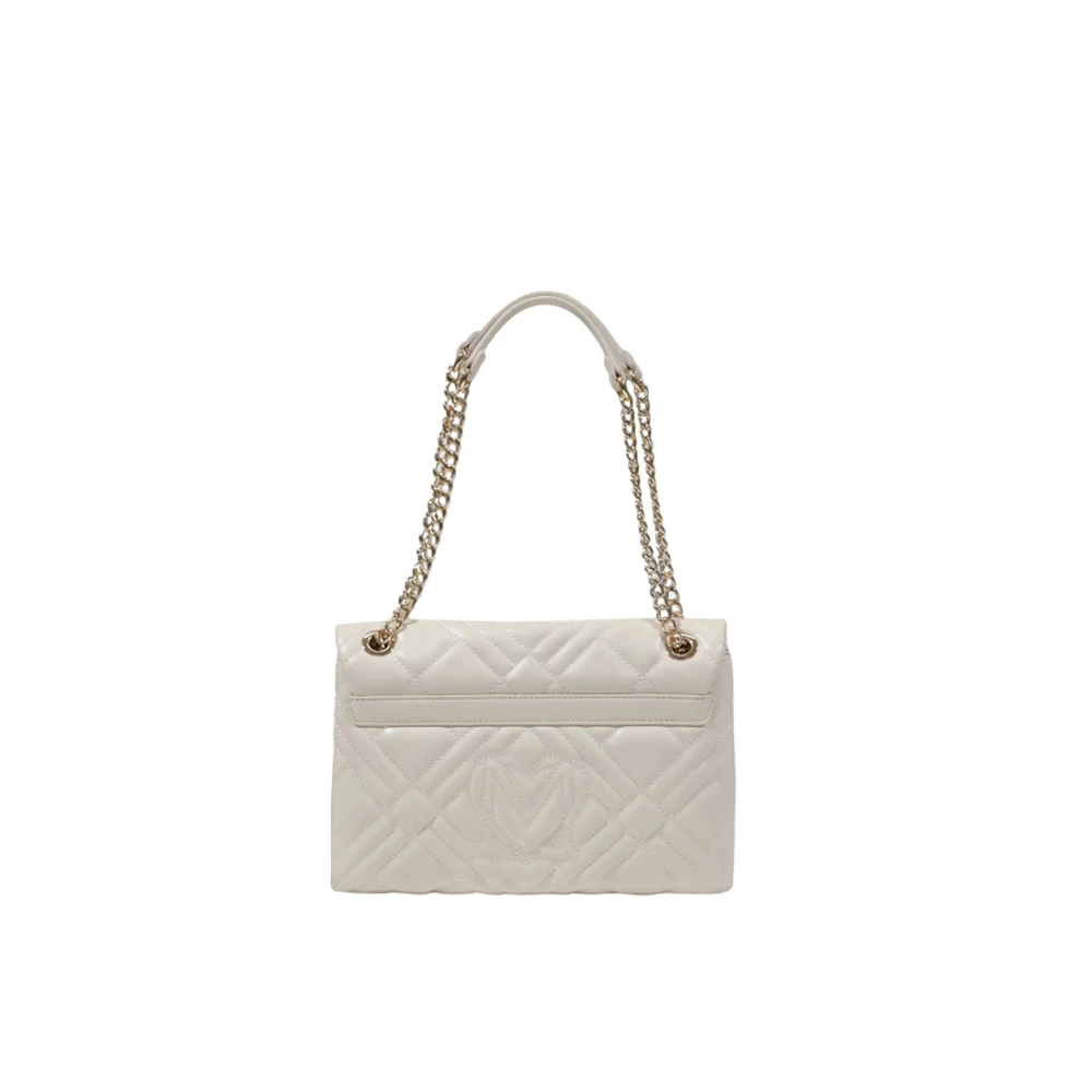 Moschino Ivoor Schoudertas Hartsluiting Beige Dames